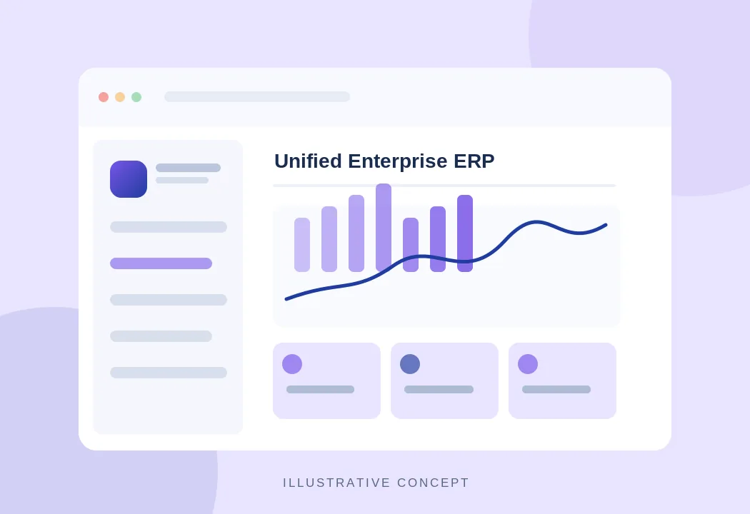 Conceptual enterprise software interface dashboard
